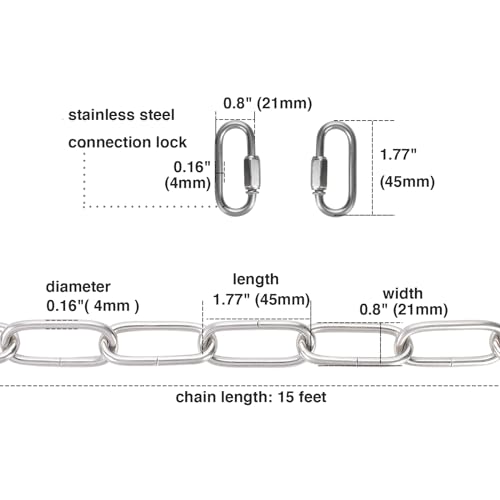 Image of 3 Pack 5 Feet Black Color Chandelier Chain, Heavy Duty Light Fixture Chain for Hanging Pendant Lamp Ceiling Light