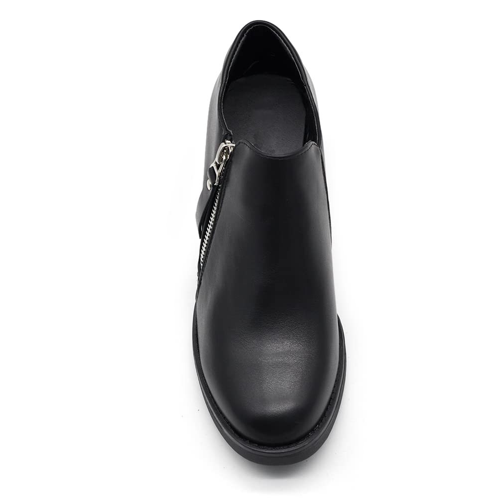 IF Fashion Scarpe da Donna Tacco Medio Grosso Zip Cerniera Pelle Sintetica 9421