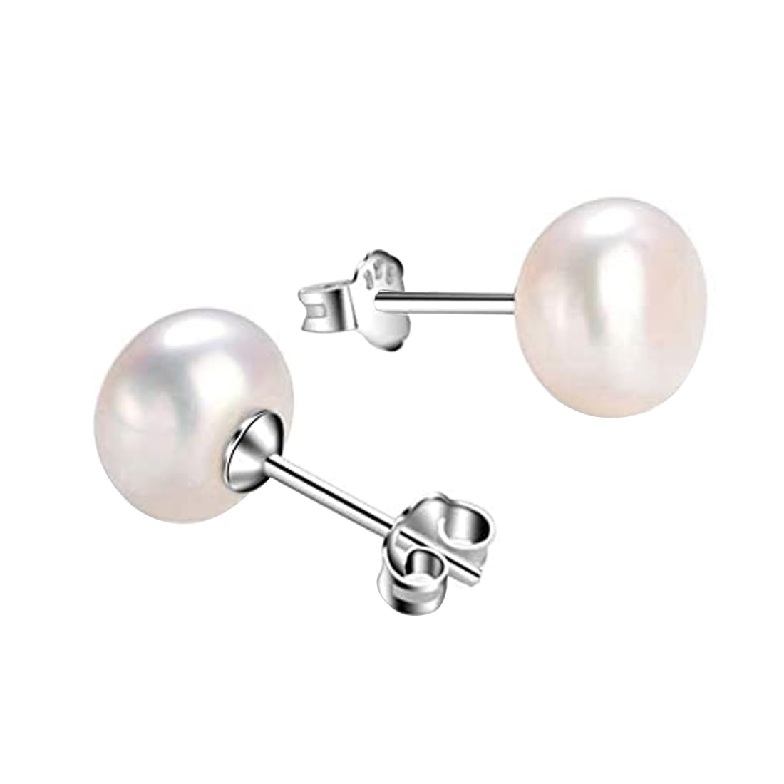 CLARA 925 Pure Sterling Silver Real White Pearl 7 mm Studs Earrings | Gift for Women & Girls| Rhodium Plated (B0C9MWMMHL) Amazon Price History, Amazon Price Tracker