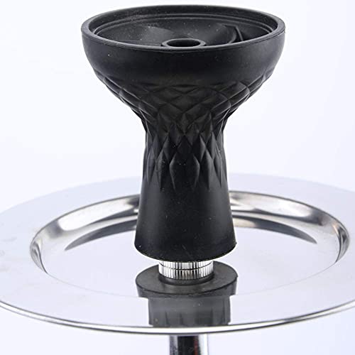 BGSFF Shisha-Set mit 1 Schlauch, arabische Acryl-Shisha mit bunten LED-Lichtern, Kunststoff-Radform, schwarz – Bild 6