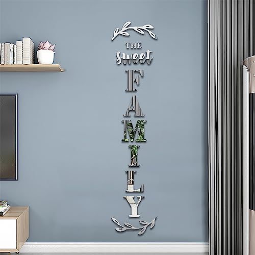 Yuzucmcm Home Wall Decor Family Letter Signs Mirrors Wall Stickers Wall Decor For Living Room Bedroom Wall Decals Peel And Stick(Silver, 88 X 18 In) #TOP4