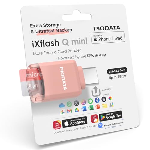 Piodata Micro SD Card Reader for iPhone 17/16/15, iPad, Android, Mac, PC, Laptop, USB C Memory Card...