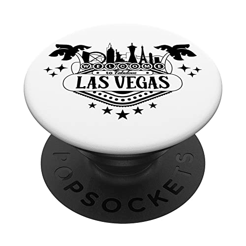 Las Vegas Casino Vegas Strip Nightlife Souvenir and Gifts PopSockets Swappable PopGrip, Black