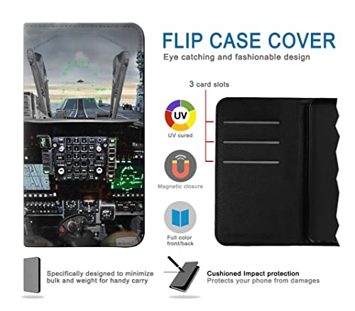 Étui cockpit d'avion de chasse pour iPhone 15 Plus housse cuir