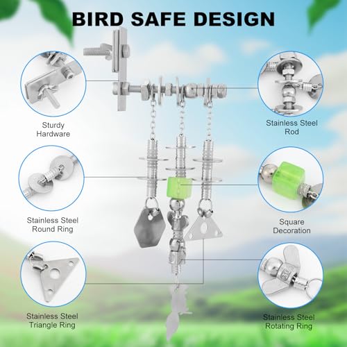 Image of Lulu Buddy's Indestructible Metal Parrot Chew Toy - Swing Links & Melodic Chains for Macaws, African Greys, Amazons - Stainless Steel Cage /Outdoor Enrichment for Intelligent Large Parrots (LB-QG-901)