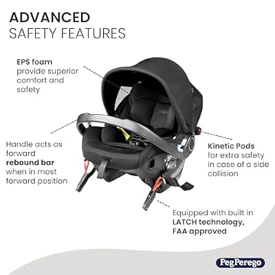 Peg Perego Primo Viaggio Urban Mobility-Baseless Infant car seat with Latch-True Black