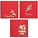 3D Thank You Cards with Envelopes, Pop Up Red Flowers (4.7 x 4.7 In, 3 Pack)