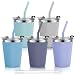 Vermida Stainless Steel Kids Cups with Lids and Straws Leakproof, 5 Pack 12oz Spill Proof Cups for Toddlers Kids Tumblers Unbreakable Sippy Cup with Straws for School, Outdoor