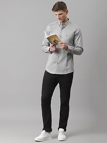 Image of Thomas Scott Men's | Solid | Full Sleeve | Regular Fit | Cotton Blend | Button Down | Single Pocket | Casual Shirt