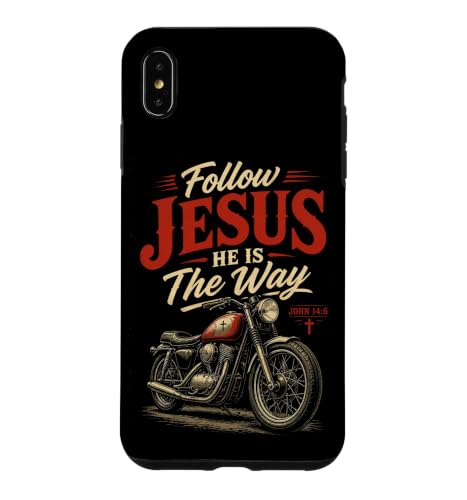 Follow Jesus He is the Way Christian Motorcycle Gospel Biker �X�}�z�P�[�X iPhone XS Max �p