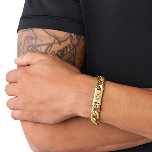 Armani Exchange Men's Gold-Tone Stainless Steel Chain Bracelet (Model: AXG0078710)3
