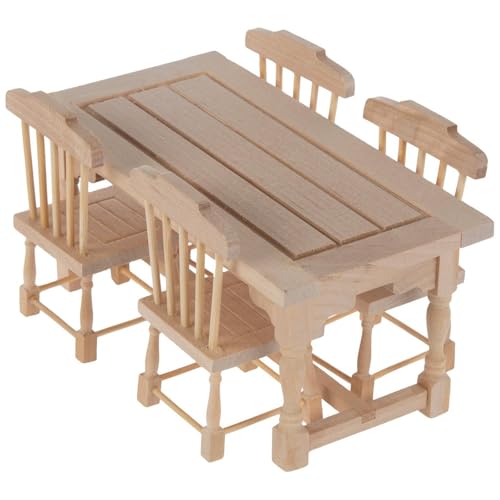 Hobby Lobby Dollhouse Miniature Furniture, 1:12 Scale (Unfinished Dining Set)