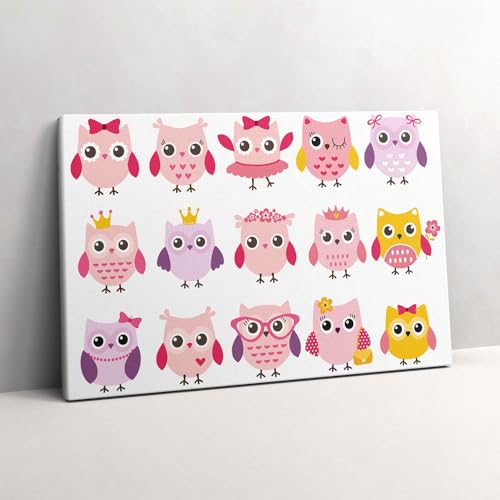 Peinture sur toile hiboux colorés pour égayer la maison 60x40
