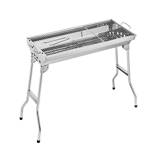 WSSZZ319 Barbacoa de Acero Inoxidable Portátil Estante de Carbón Estante de Carbón Parrillas de BBQ Al Aire Libre Acampar Barbacoa Accesorios para 5-10 Personas