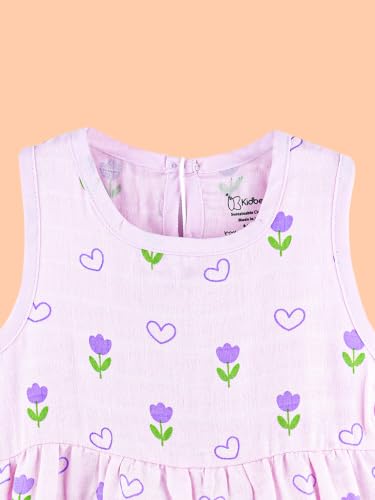 Image of Kidbea Bamboo Cotton Baby Girl Dress, Sleeveless Casual Wear Girls Frock