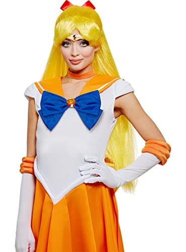 {Sailor Moon Cosplay Sai Funidelia | Peluca de Venus - Sailor Moon Oficial para Mujer Anime, Cosplay, Bunny Tsukino, Dibujos Animados - Color:...