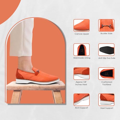 Image of LIBERTYZENO Mens Tuxedo Canvas Textile and Suede Leather Noble Loafers and Slip On Wedding Party Shoes for Easter Gift