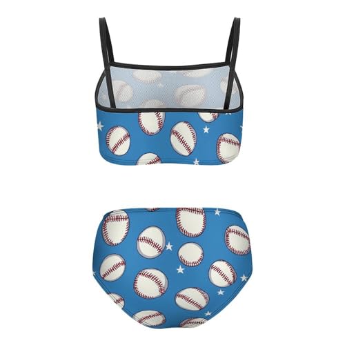 USA Baseball Sports Girls Swimsuits Two Piece Bikini Sets Beach Sport Swimwear Bathing Suit2