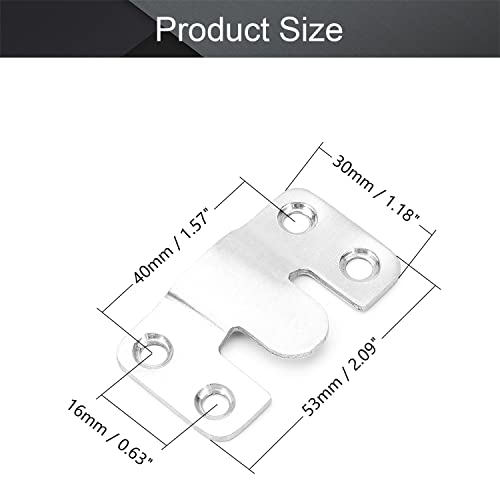 Image of Nails for Hanging Pictures,Picture Hooks 20PCS Flush Mount Bracket 1.69 inch x 0.75 inch Interlocking Photo Frame Hook Stainless Steel Wall Mount Clip Hook for Picture Display Art Gallery Wall Mount Hardware
