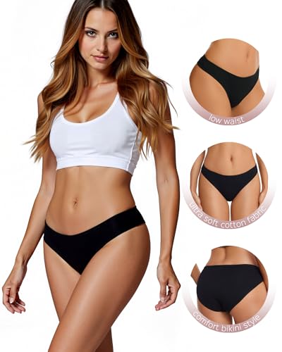 Image of ANZERMIX Women's Breathable Cotton Bikini Panties Pack of 6