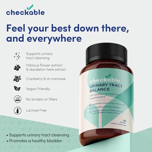 Checkable Bladder Control Supplements with D-Mannose, Cranberry, Hibiscus, and Dandelion - Urinary Tract Infection Treatment for Women and Men, 60 Cap - Thumbnail 3