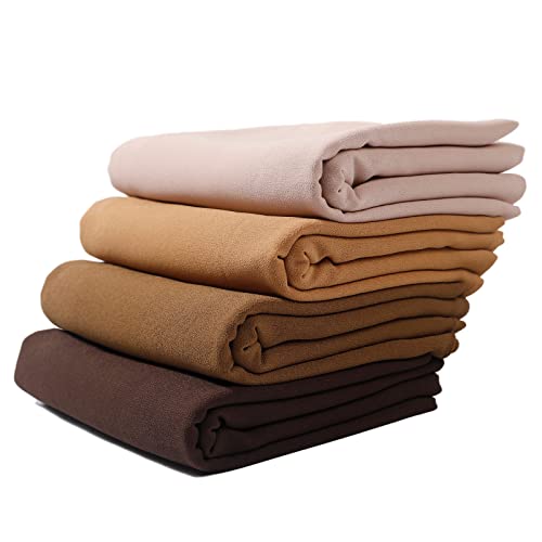 Image of Febfim 4 PCS Muslim Women Soft Premium Solid Chiffon Hijab Scarves Shawl Long Scarf Wrap Scarves with Gift Box