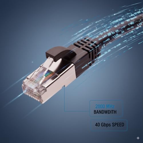 Image of CAT 8 Ethernet Cable, 6ft (4 Pack) Ultra High Speed 40Gbps 2000MHz 30AWG CAT8 Cable LAN Internet Network Cord with Metal Plated RJ45 Connector for Gaming,Router,Modems,PC(6ft /4 Pack) (GS4PC8-01)