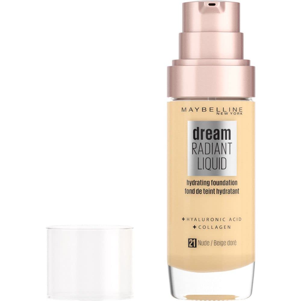 Maybelline New York Base Per Trucco Con Siero Idratante Liquido Dream Satin, 21 Nude-image