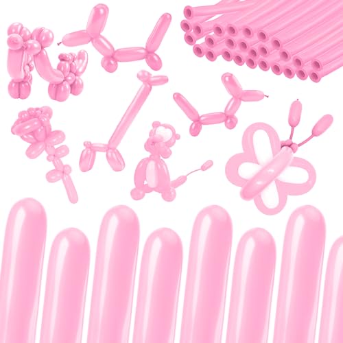 Image of 260 Pink Balloons - 50pcs Long Balloons for Arch & Animals Kit