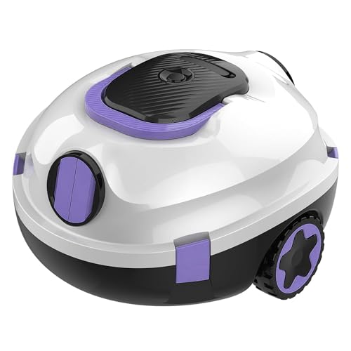 EZIOOV Robotic Pool Cleaner, Cordless Pool Vacuum for Above Ground & Inground Flat Pools with Dual Motors, 130 Min Runtime, Auto-Parking, Powerful Pool Vacuum Robot for Up to 1100 Sq.Ft