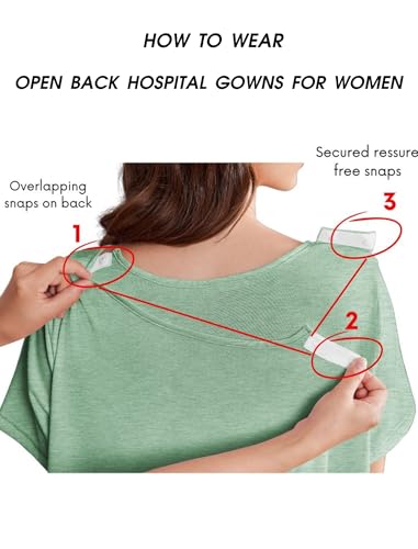 Image of Deyeek Hospital Gowns for Women Labor Delivery Shoulder Surgery Dress Adaptive Clothing Night Robes for Elderly Plus Size