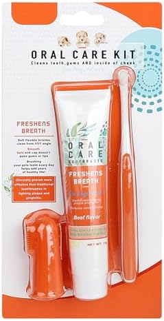 Dog Toothbrush with Toothpaste|Dog Dental Care Set|with Beef Flav...