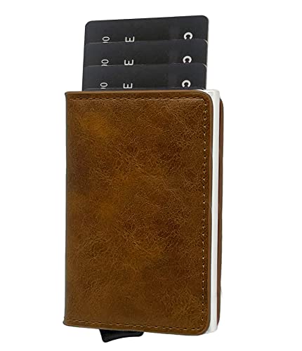 BEDBINDERS Kartenetui Dames mit Münzfach | Slim Wallet Kartenhalter Schwarz von Leder - Geldbörse und Kreditkartenetui Klein mit RFID Blocker - Portemonnaie und Geldbeutel Cover