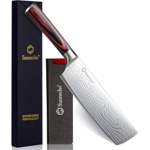 Sunnecko Nakiri Knife - 7' Chef Knife for Meat...