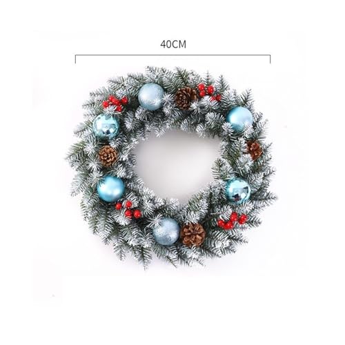 Couronne de Noël de porte extérieure rouge lot de 2 suspensions durables et légères - 5