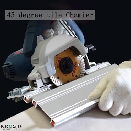 Image of KROST 45 degree Chamfering Device / 45 Degree Angle Cutting Frame, Roller, Seat for Marble, Granite, Tiles and Wood Cutting, 45 Degree Cutting Machine, Tile Chamfering Tool