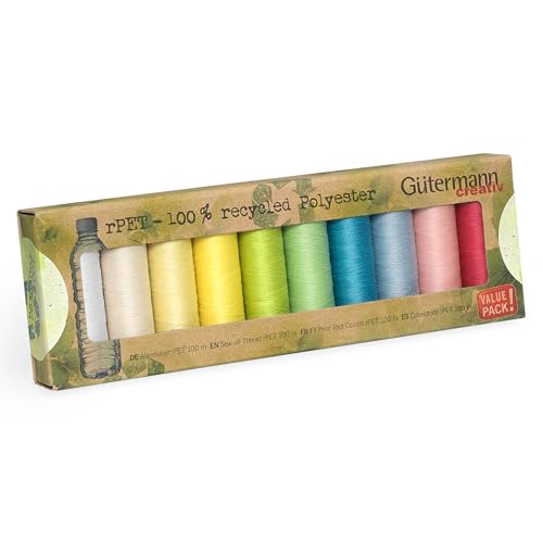 Gutermann Thread Set RPET 10SP Pastel, Multicolor, One Size
