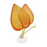 CAPASTEC Betta Fish Leaf, Natural Habitat Simulation for Betta Spawnings Grounds, Betta Spawnings Leaves, Resting Bed, Large Small Leaves, Orange Yellow