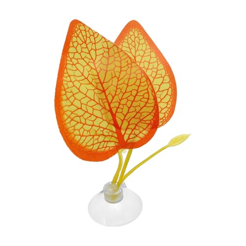 CAPASTEC Betta Fish Leaf, Natural Habitat Simulation for Betta Spawnings Grounds, Betta Spawnings Leaves, Resting Bed, Large Small Leaves, Orange Yellow