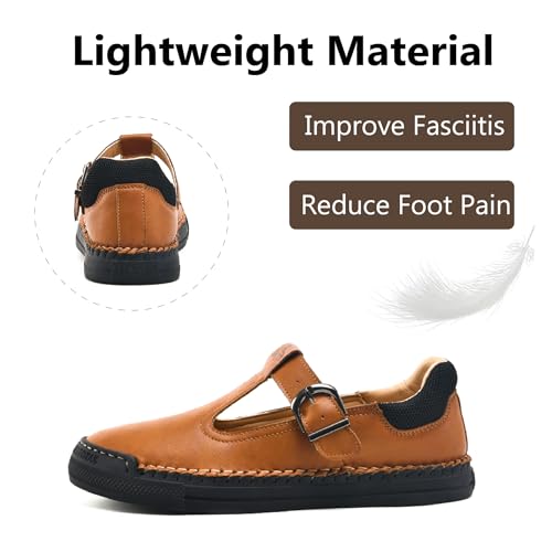 Mens Leather Loafers Comfortable Non-Slip Driving Shoes Lightweight Breathable Casual Oxford Shoes3