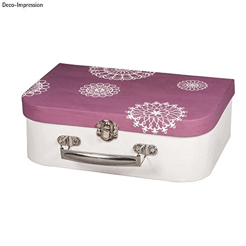 Rayher 67206000 Papier Mache Suitcase with Metal Handle, Sturdy Cardboard Carrying Case for Crafting, 24 x 16 x 8 cm