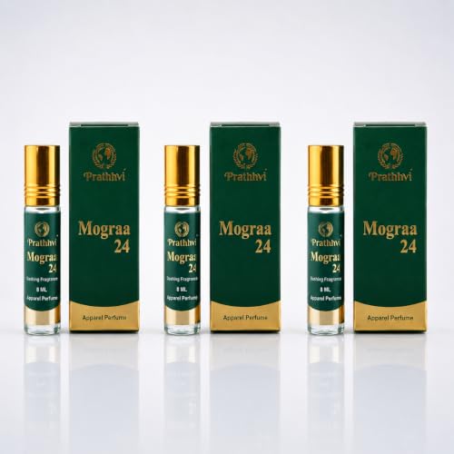 Image of Mograa Attar Roll-On Perfume Oil 8 ml x 3 | Alcohol Free | Long Lasting Rich Fragrance | Men & Women | Pocket Size Travel Friendly Roll On | Daily Wear (Pack of 3)