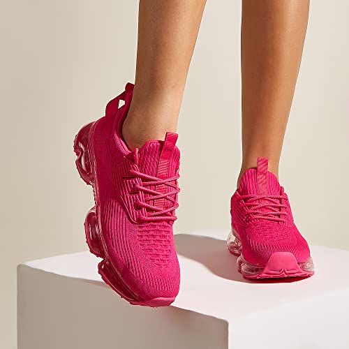 Image of LUCKY STEP Women Air Cushion Fashion Sneakers Breathable Casual Comfortable Lightweight Walking Shoes