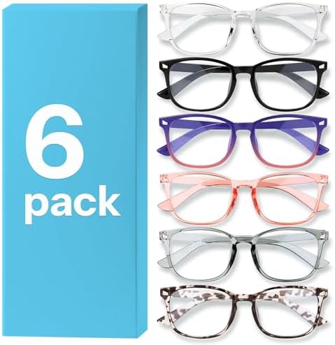 MIGSIR 6 Pack Blue Light Blocking Glasses for Women Men – Stylish...