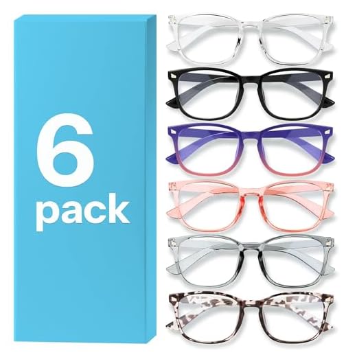 MIGSIR 6 Pack Blue Light Blocking Glasses for Women Men – Stylish Computer & Gaming Glasses, Fashion Square Frame Eyewear