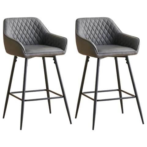 AINPECCA Dark Gray Faux Leather Bar Stools Cover