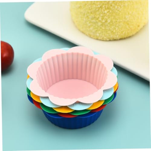 24 pezzi Pirottini Muffin in Silicone Riutilizzabili Antiscivolo e Termoconduttivi con Etichette Forma di Fiore per Cupcake Pane e Dolci Creativi - immagine 6