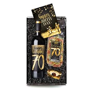 Geschenkbox Happy Birthday 70 – Set mit Rotwein und Geburtstagskarte