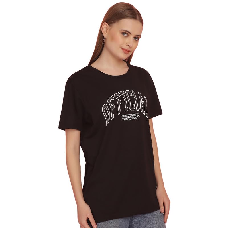 Image of Round Neck Cotton Printed Women Regular Fit Tshirt-P1950