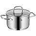 Produktbild WMF Inspiration Kochtopf, hoch 16cm, Glasdeckel, Fleischtopf 1,9l, Cromargan Edelstahl poliert, Topf Induktion, unbeschichtet